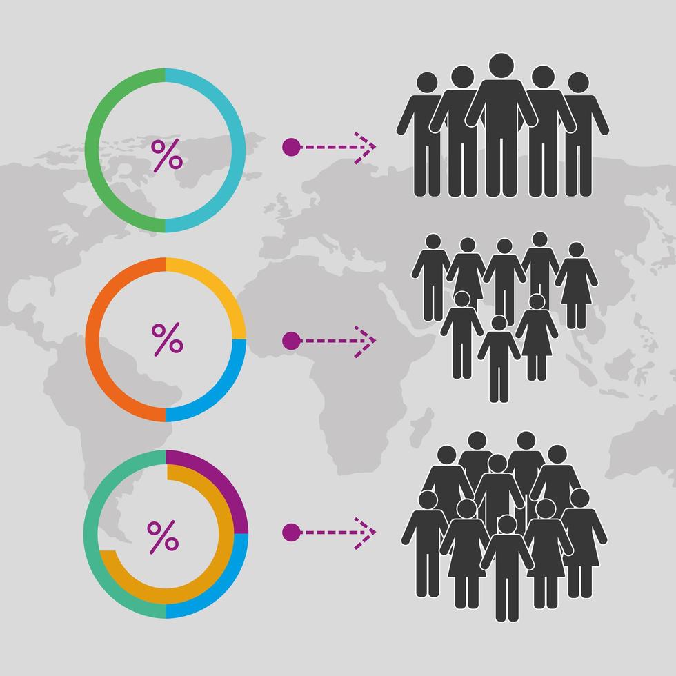 six population infographic icons vector