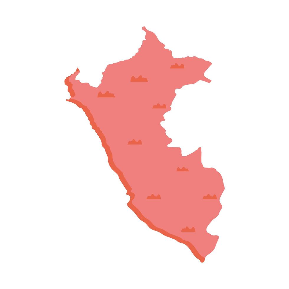 mapa rosa peru vector