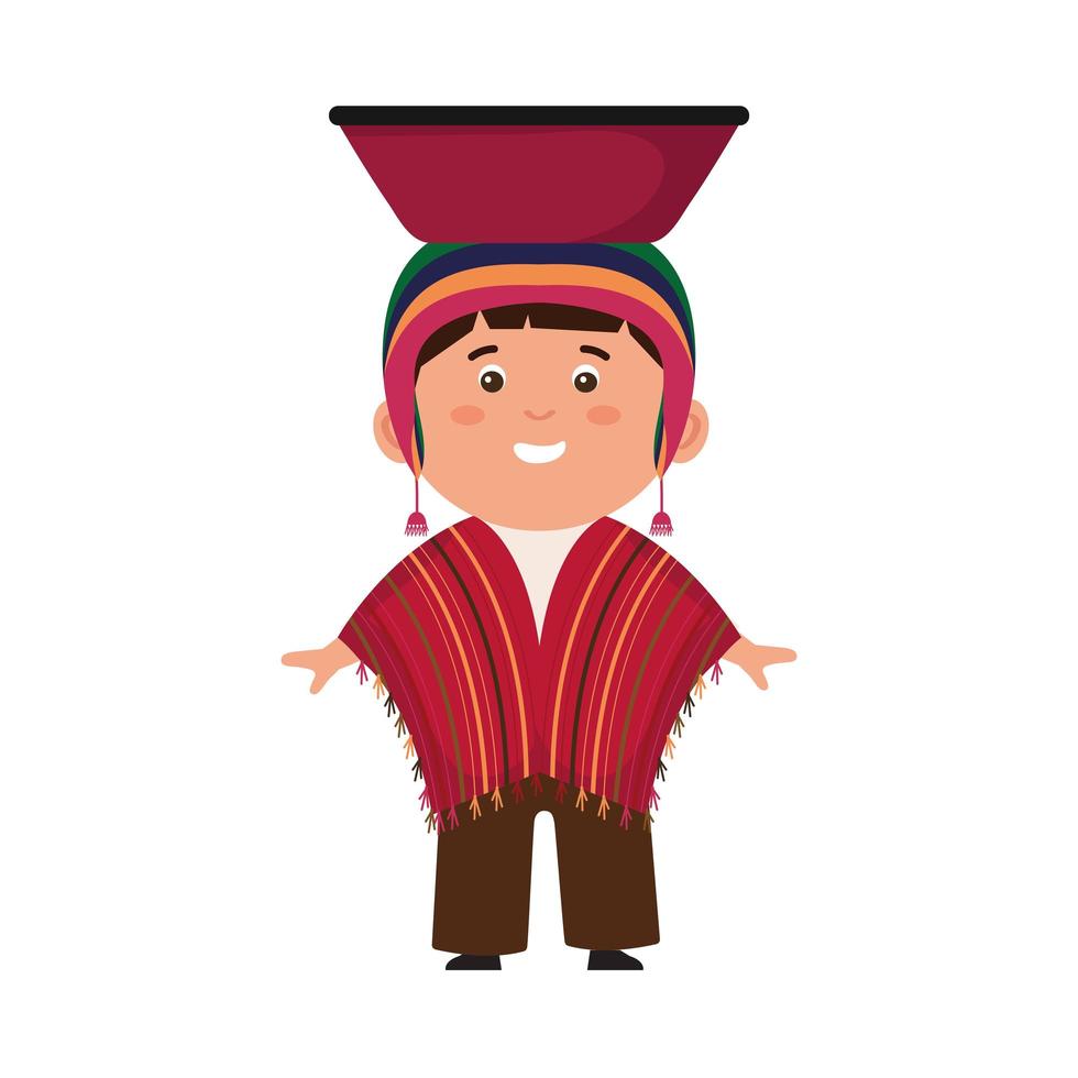 personaje del hombre peruano vector