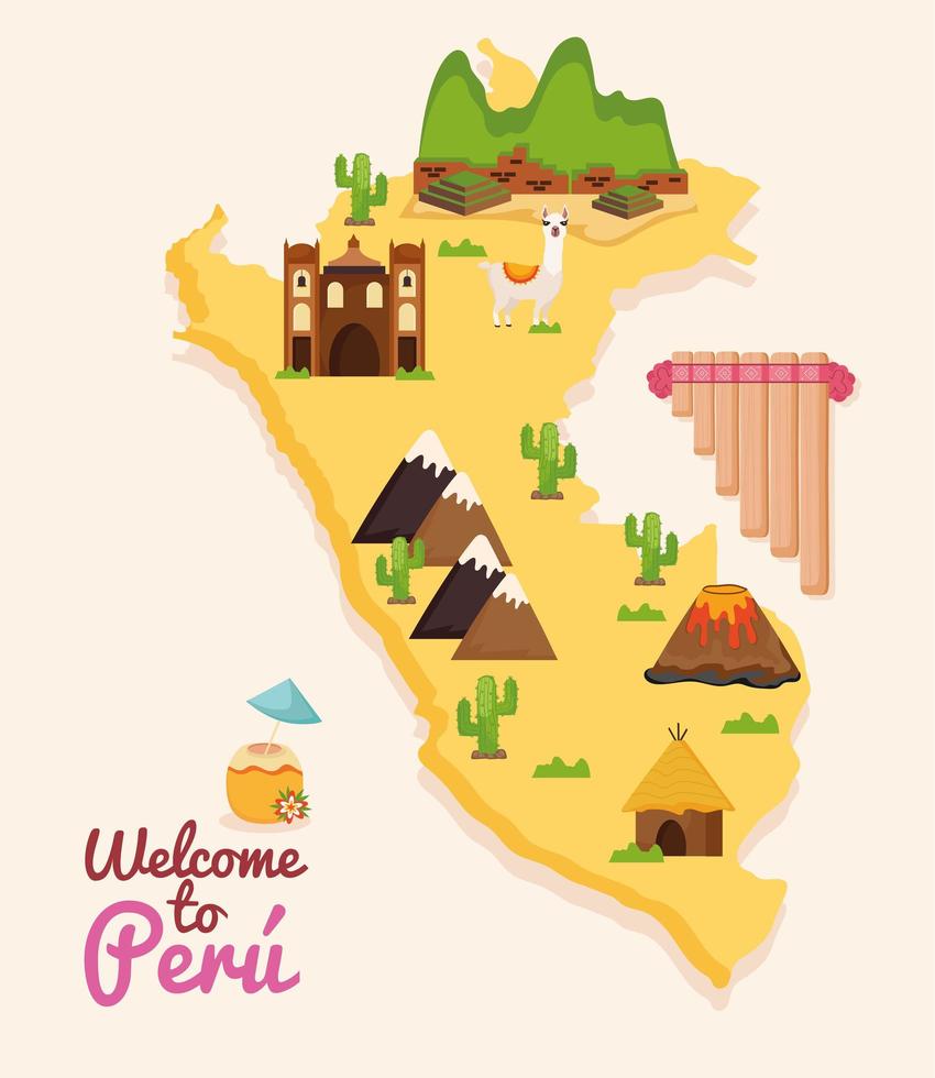 welcome to peru poster vector