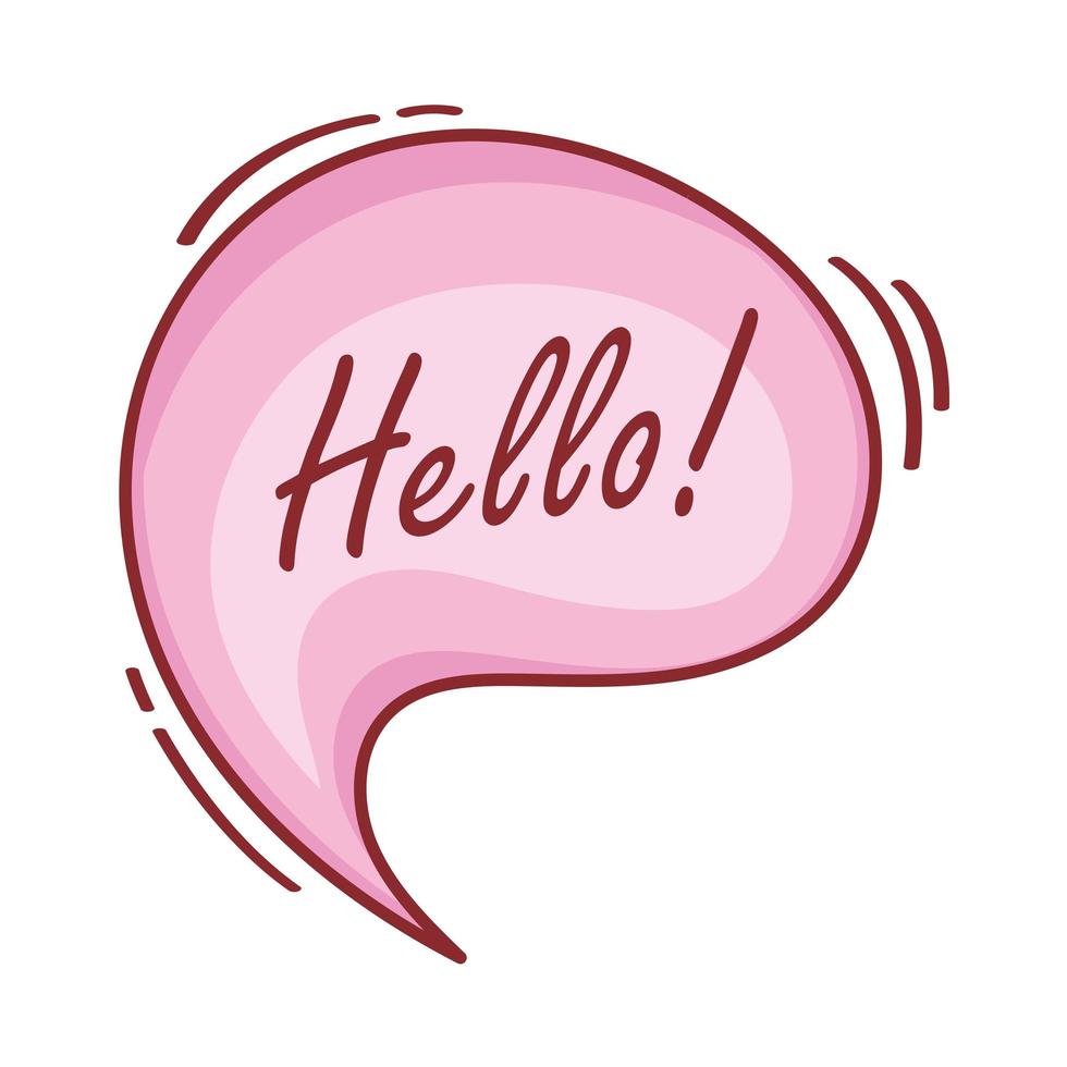 hello word in speech bubble vector