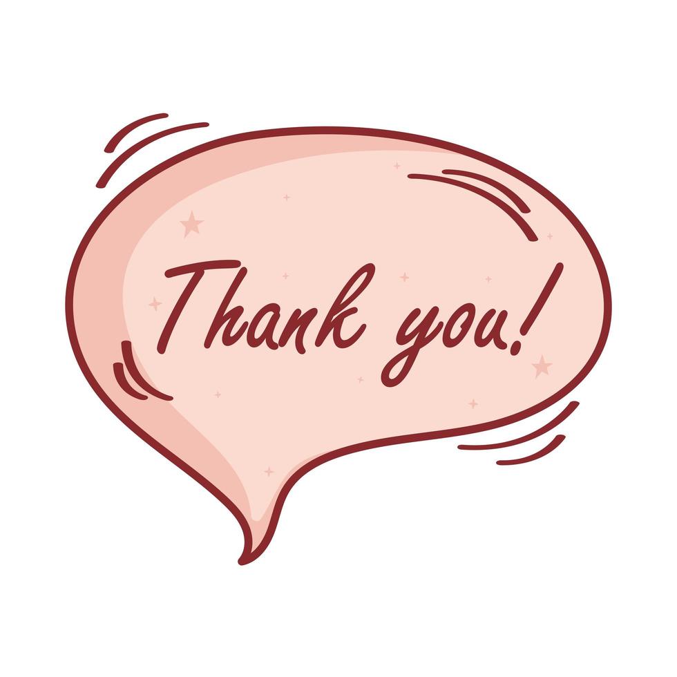 thank you in doodle bubble vector