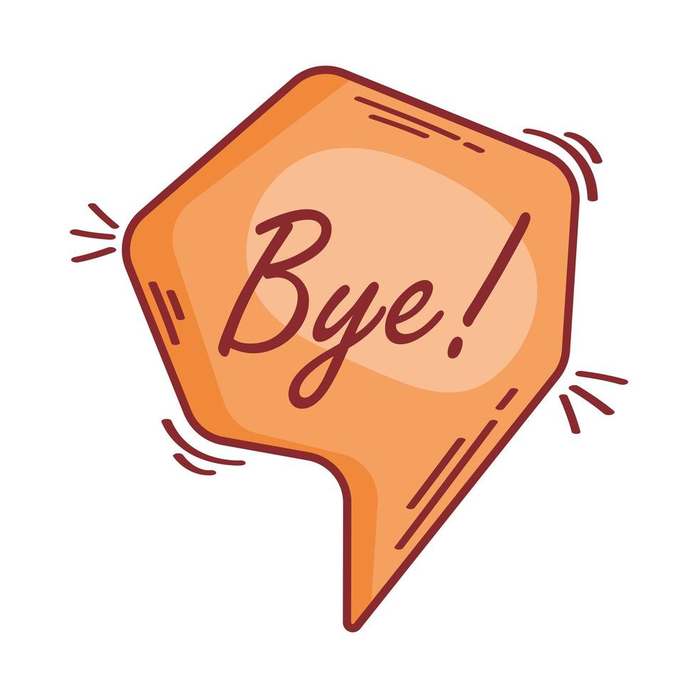 bye in doodle bubble vector