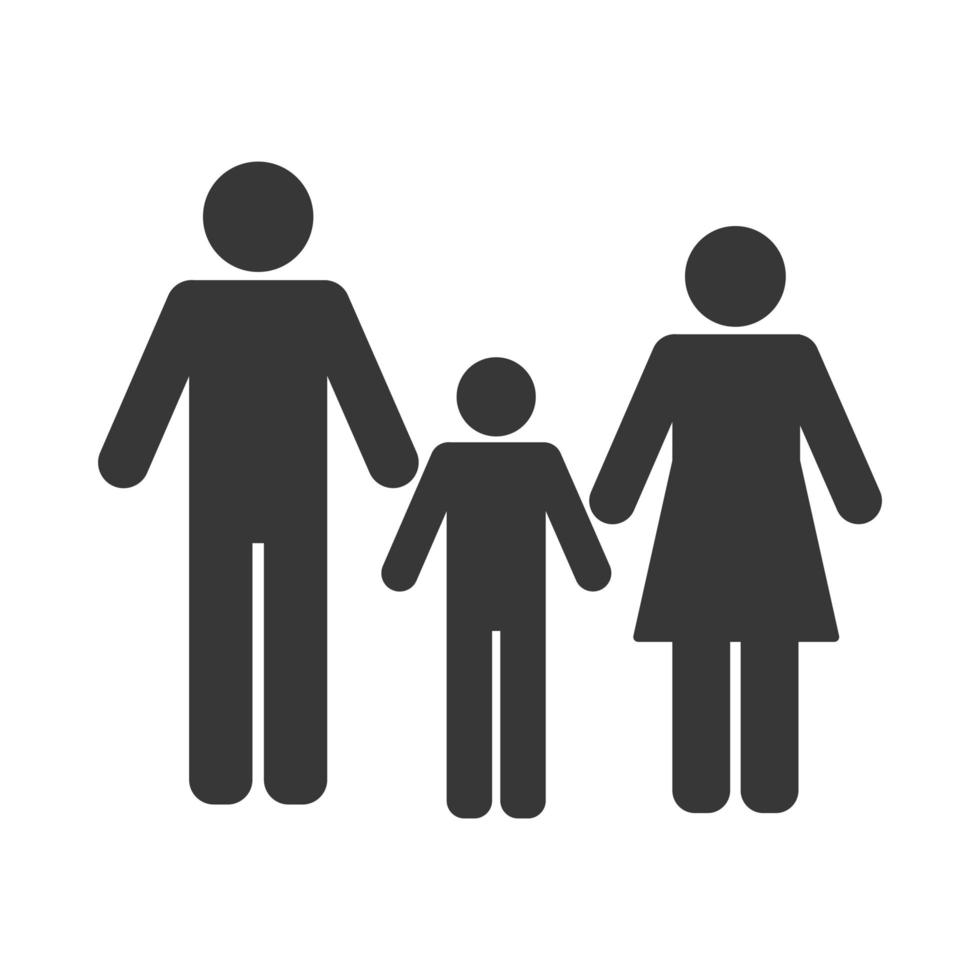 family silhouettes figures avatars vector