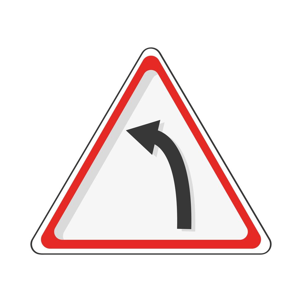 dangerous turn left signal vector