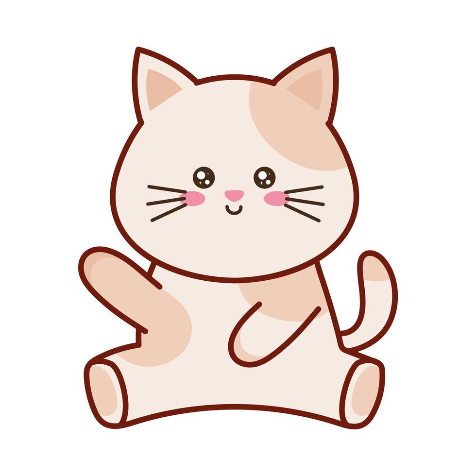 cute little  kawaii  kitty vector