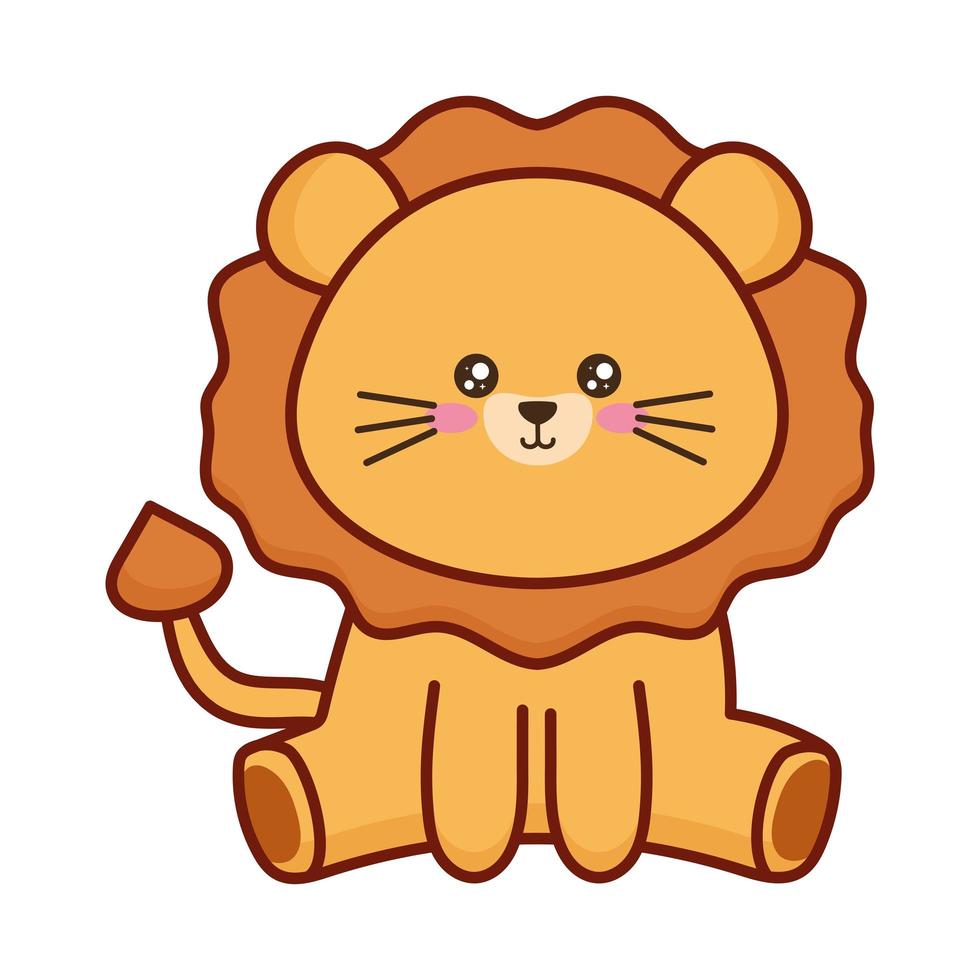 cute little  kawaii  leon vector