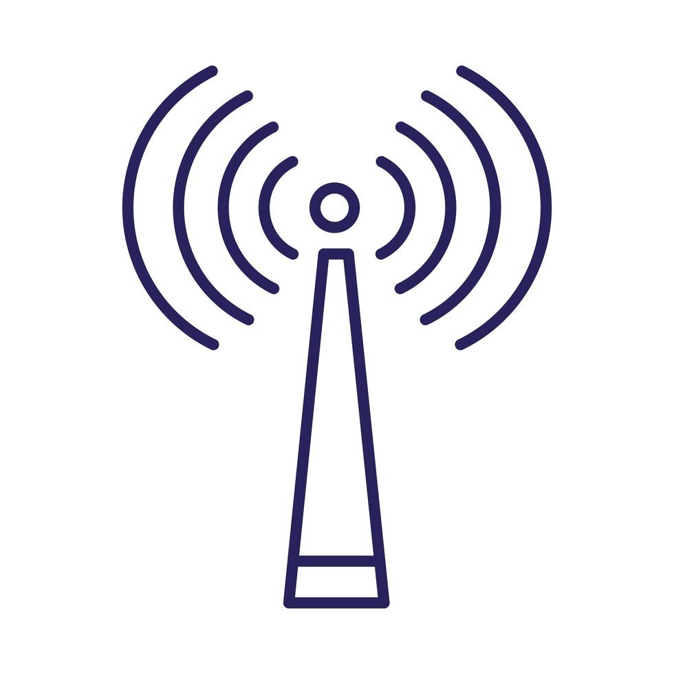 antena con señal wifi vector