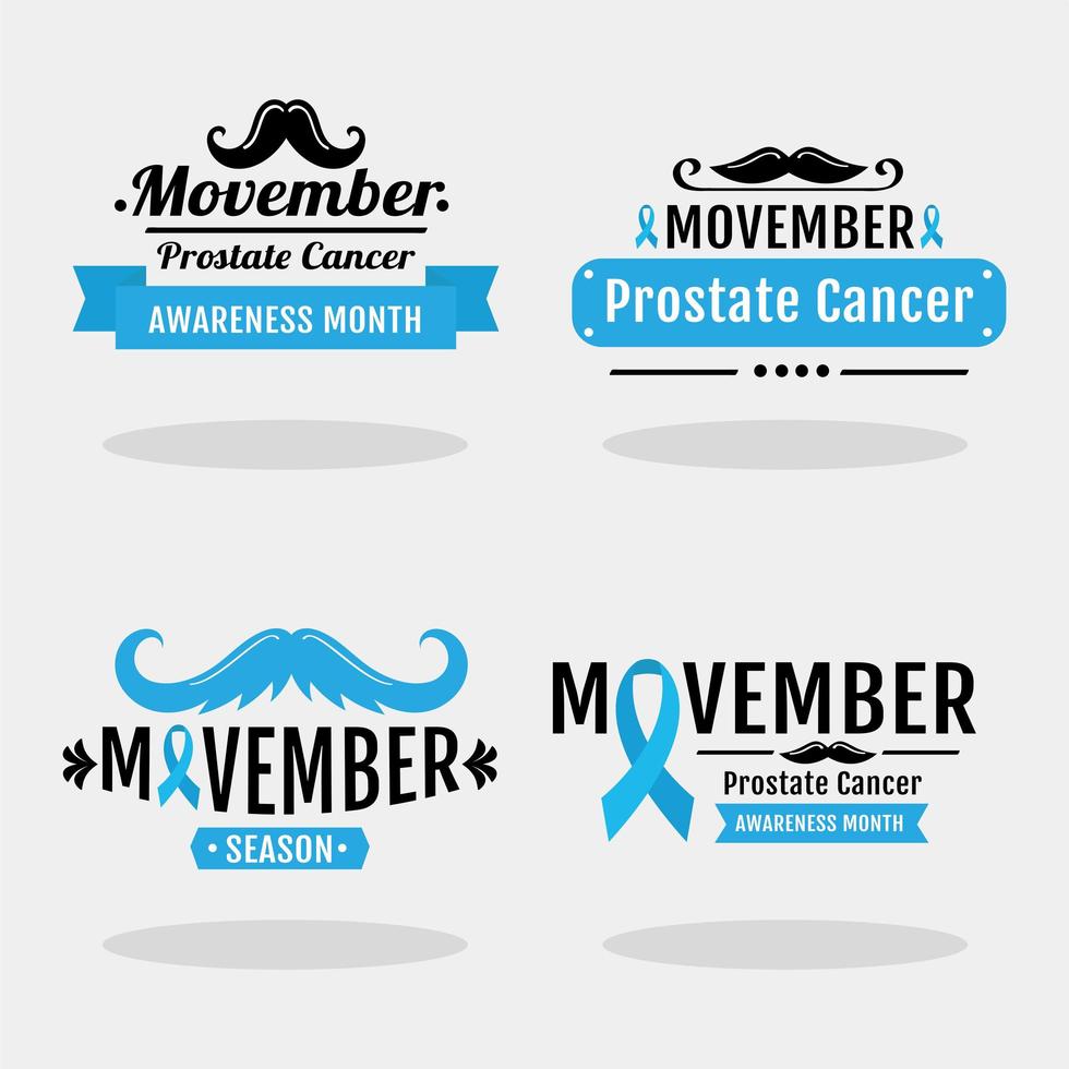 four movember campaign emblems vector