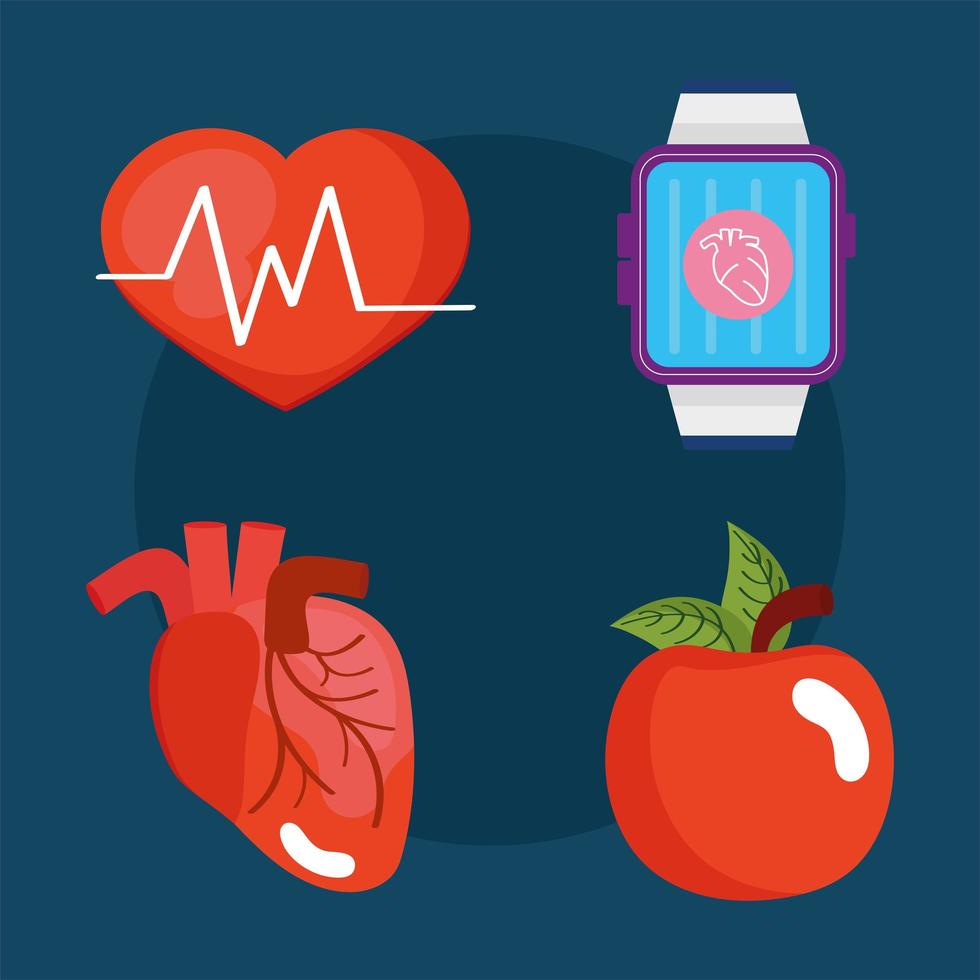 four wearable health monitors vector