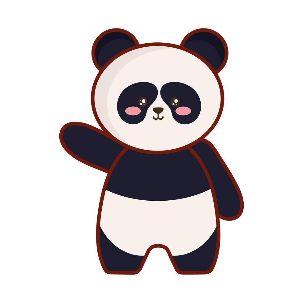 pequeño oso panda kawaii vector