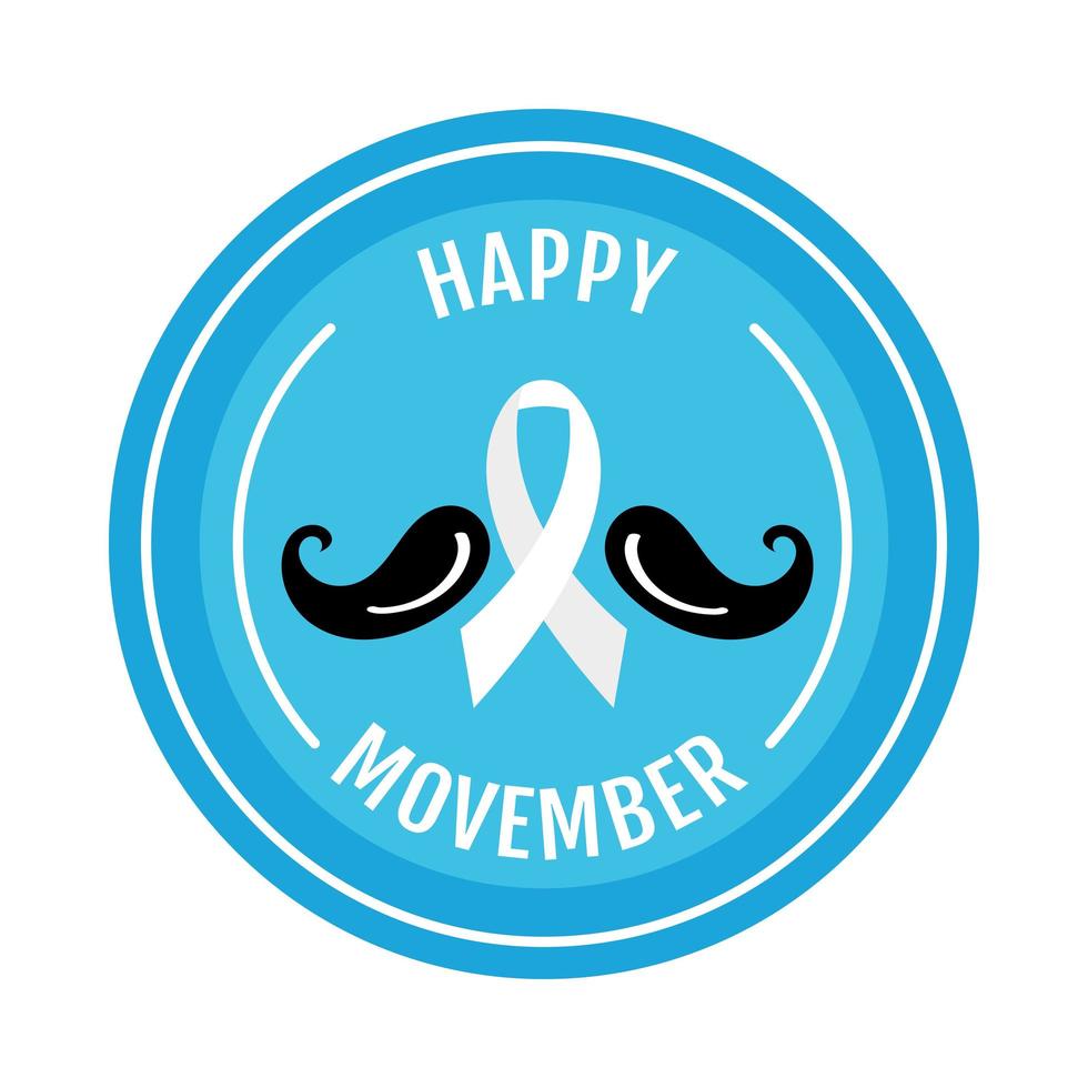 feliz sello movember vector