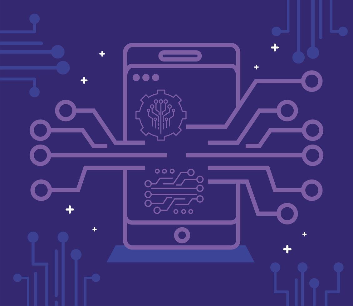 smartphone and circuit vector