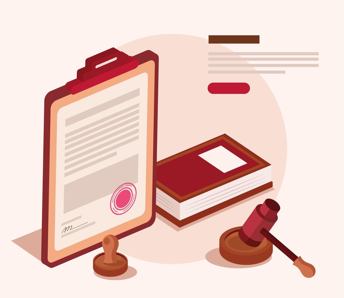 book and legal icons vector