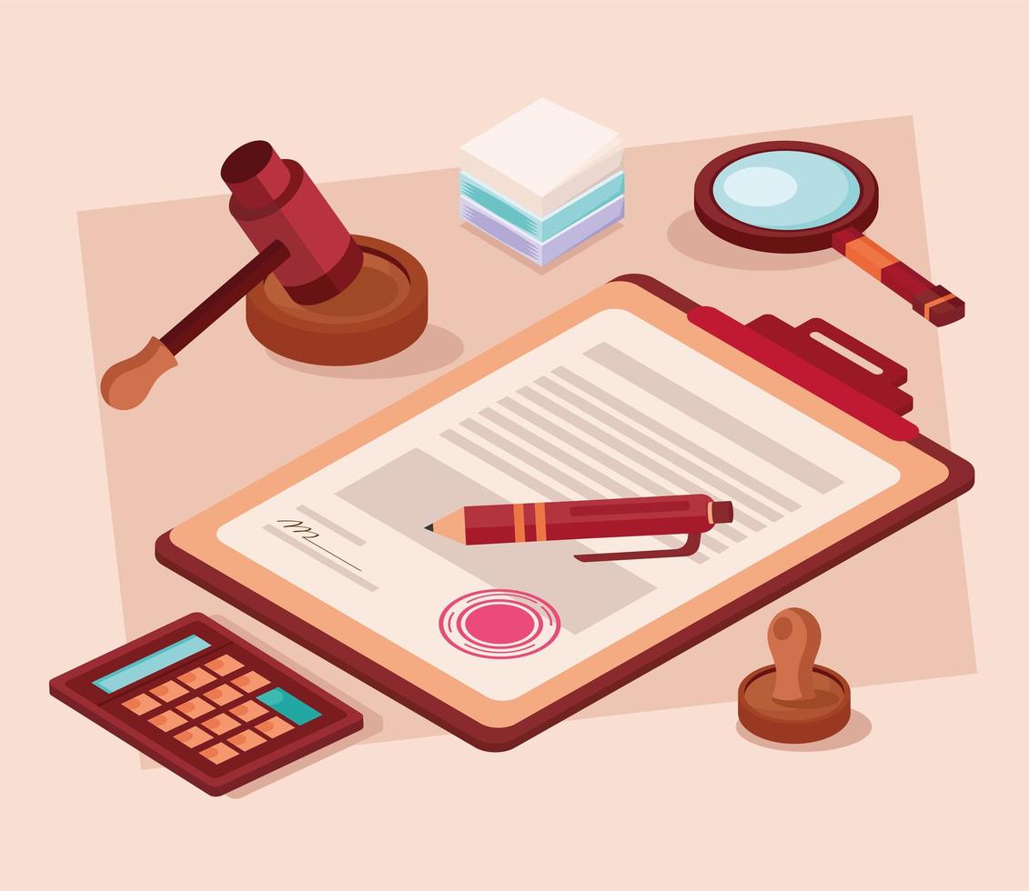 document and legal icons vector
