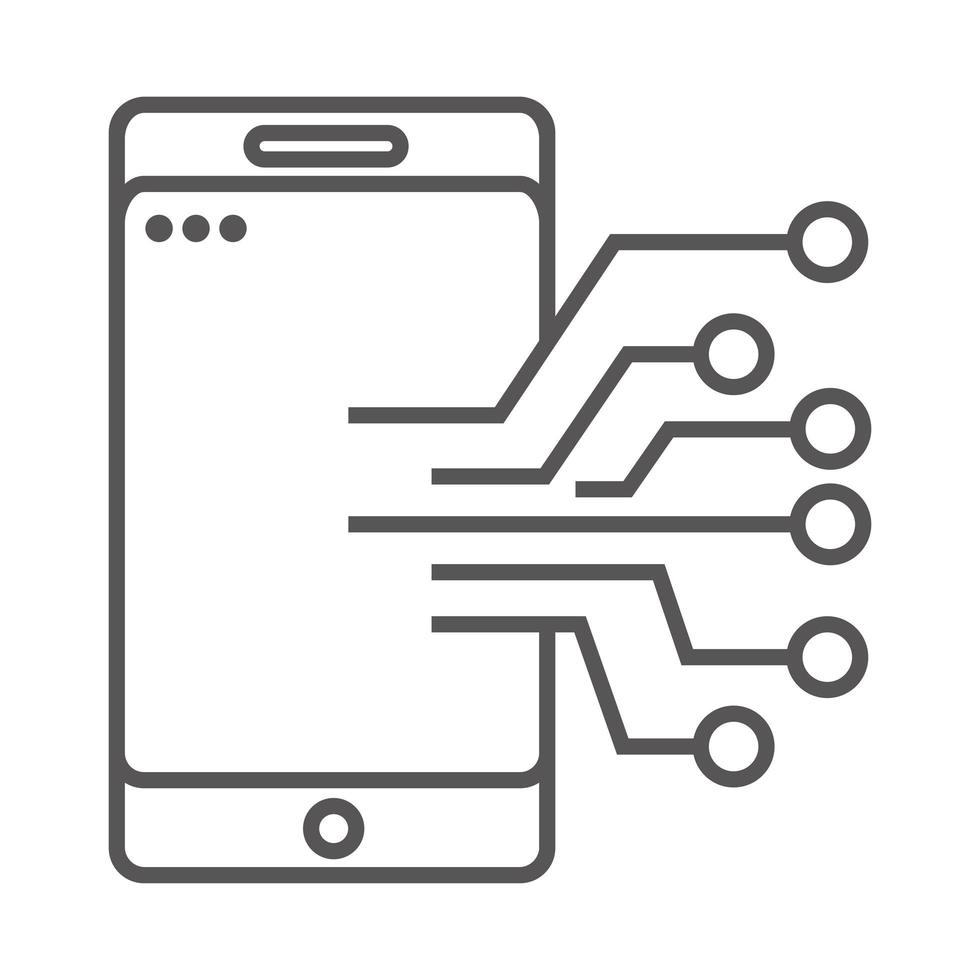 cellphone with electronic circuit vector