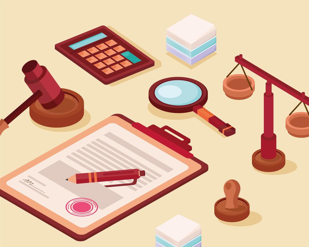 clipboard and legal icons vector