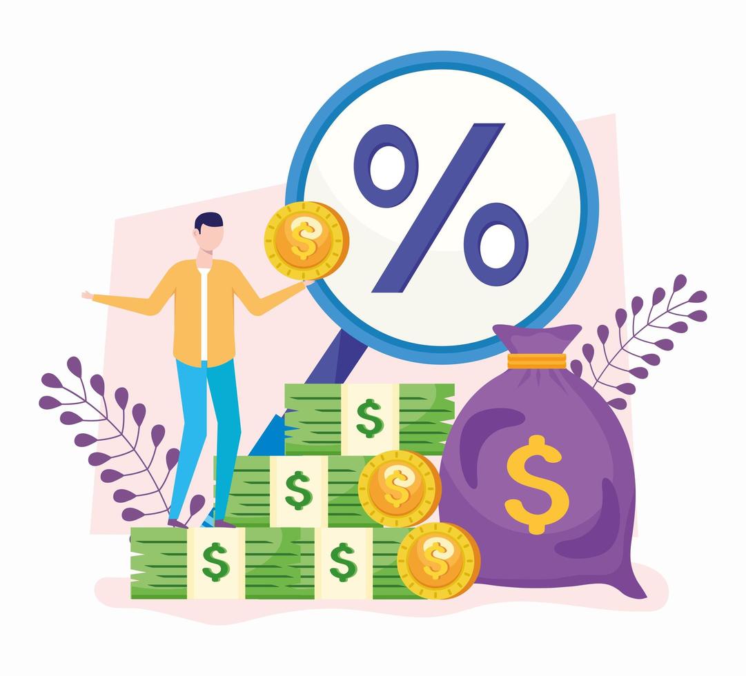 money with financial management vector