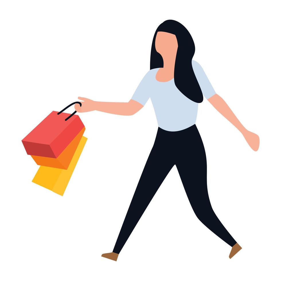 conceptos de chica de compras vector