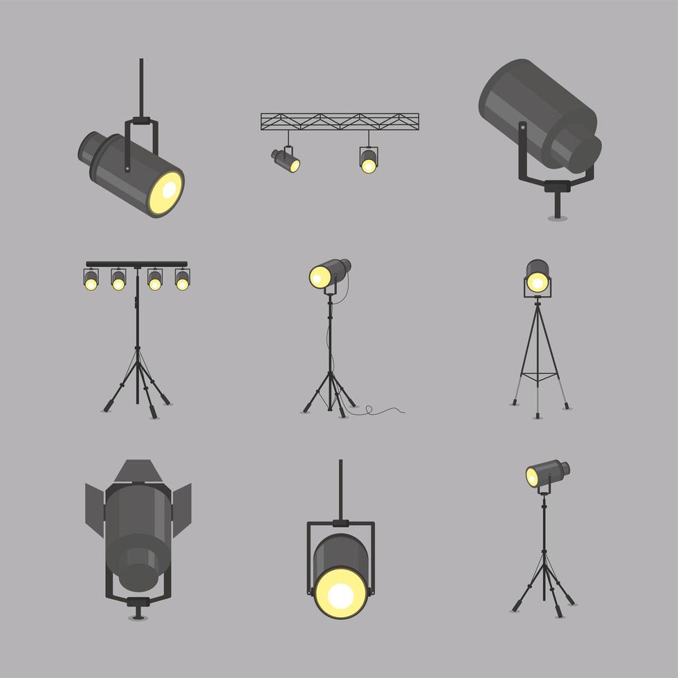 spotlight icon collection vector