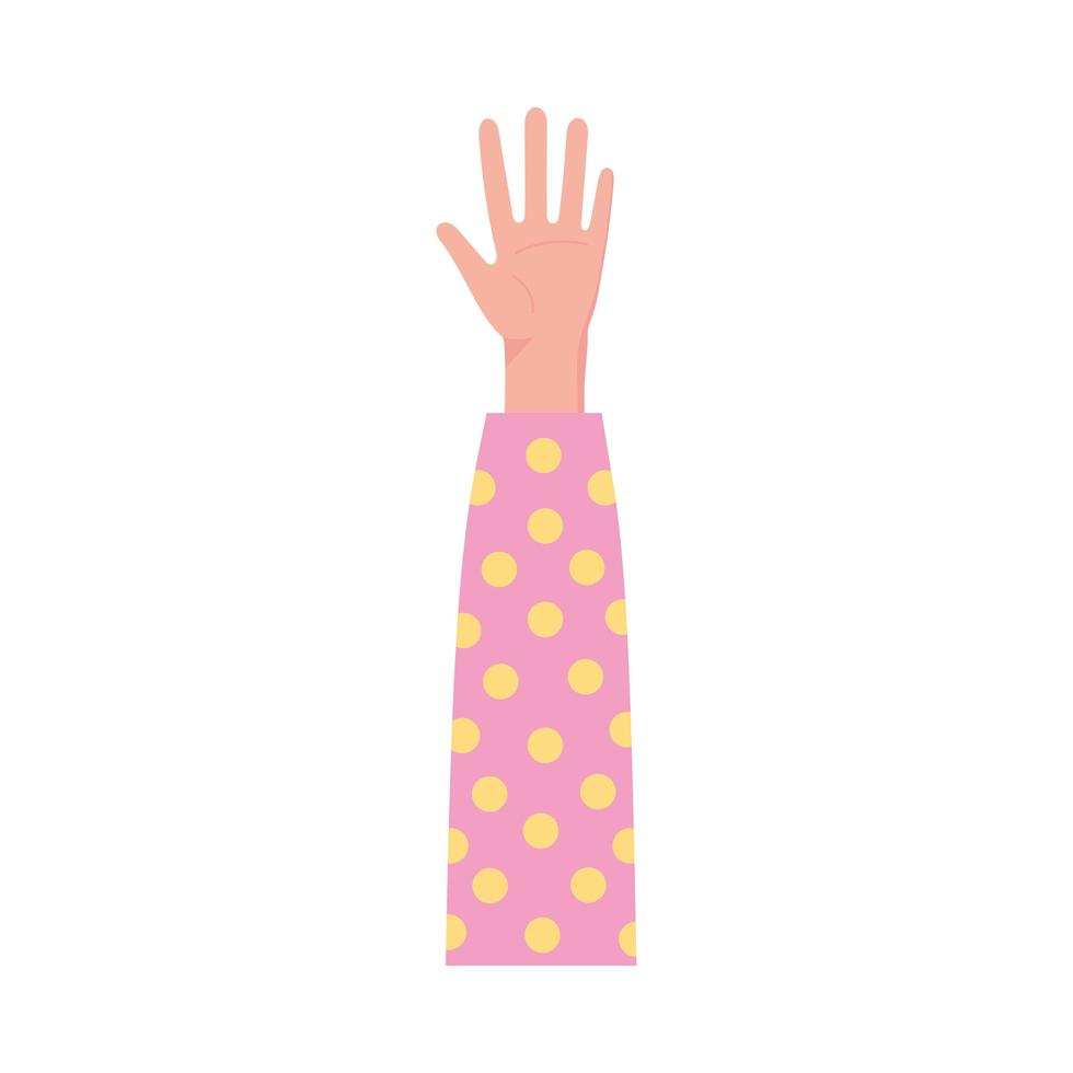 human arm with pointed cloth vector