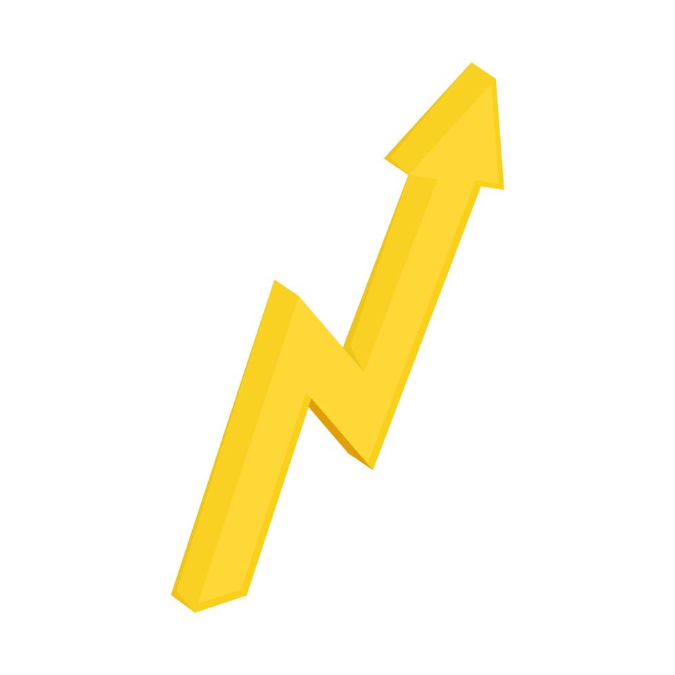 Isometric increase arrow vector