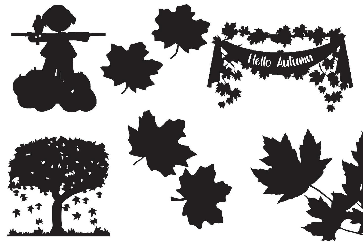 Autumn silhouette. vector design.