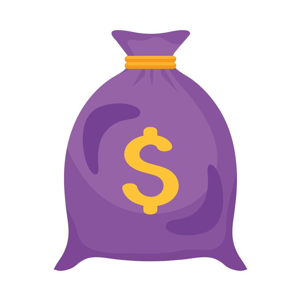 purple bag money vector