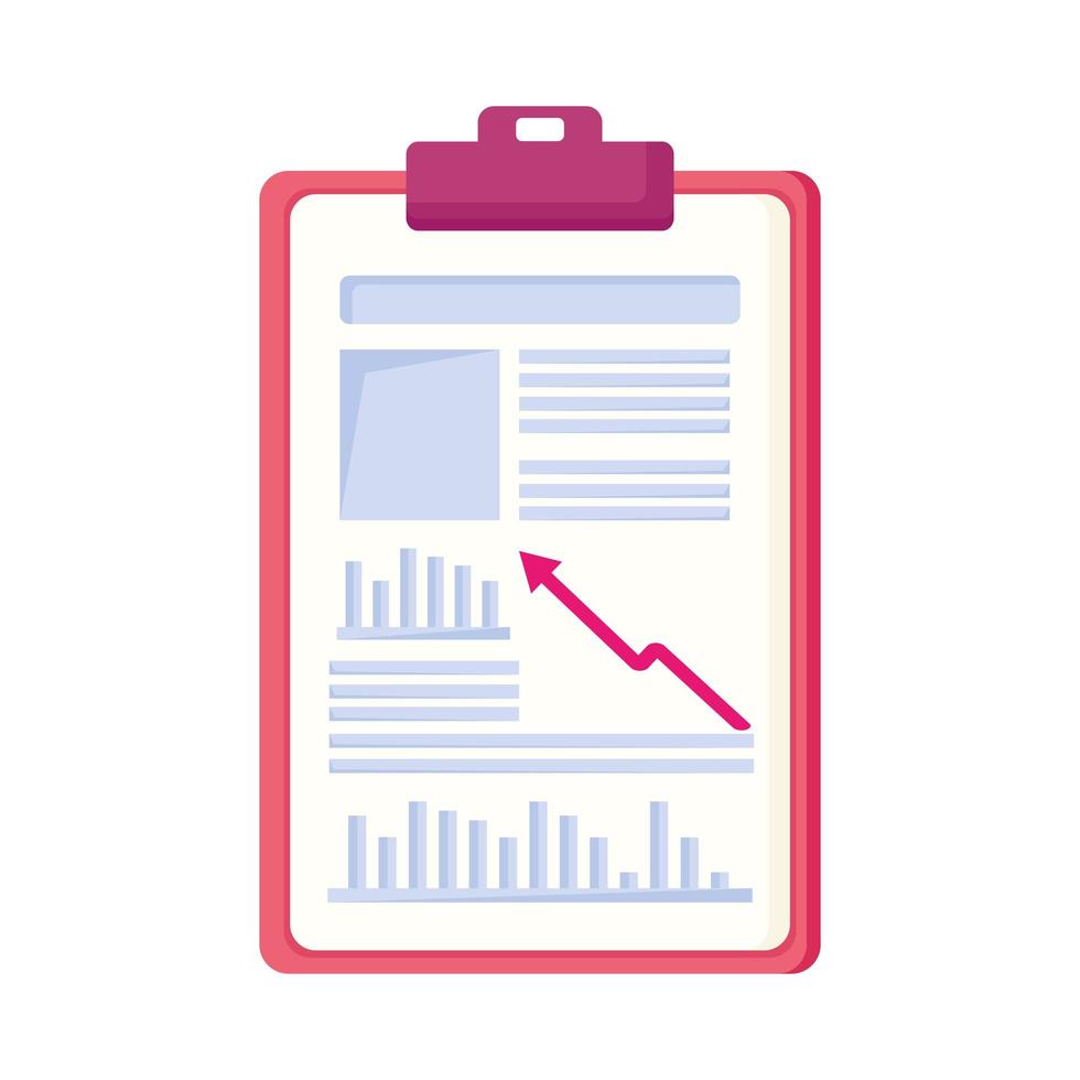 clipboard with infographic vector