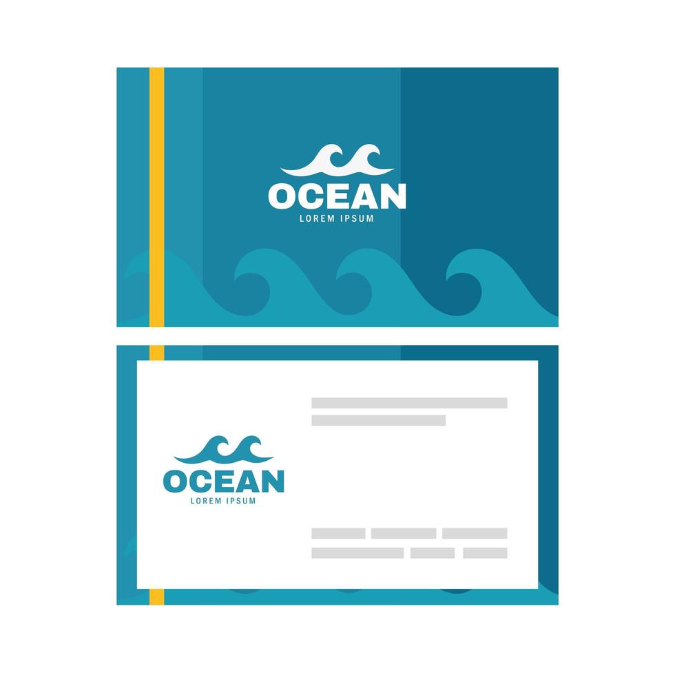 ocean identity cards vector