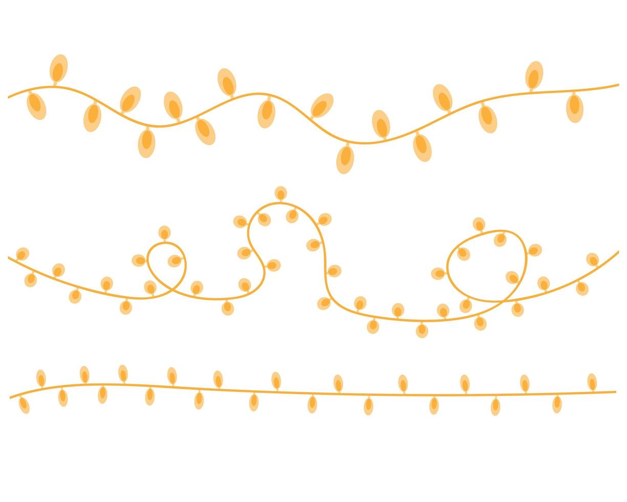 Christmas garland lights. Glowing light for Xmas Holiday cards vector