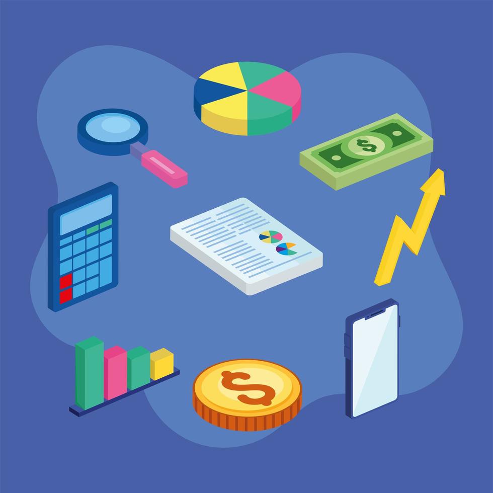 Business symbol set vector