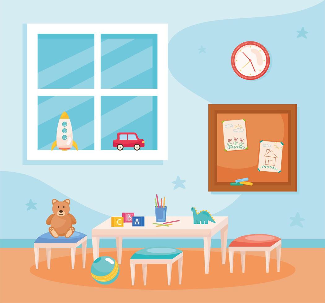 table with toys vector