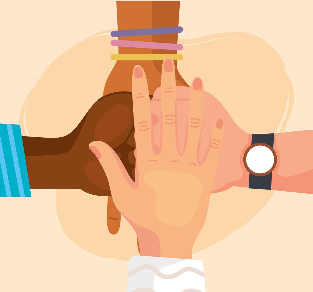 hands crossed cultural vector