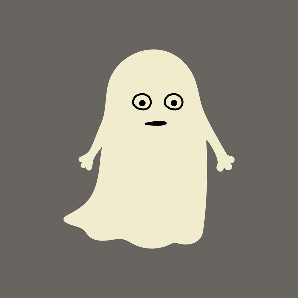 Cute ghost shocked flat style character design vector