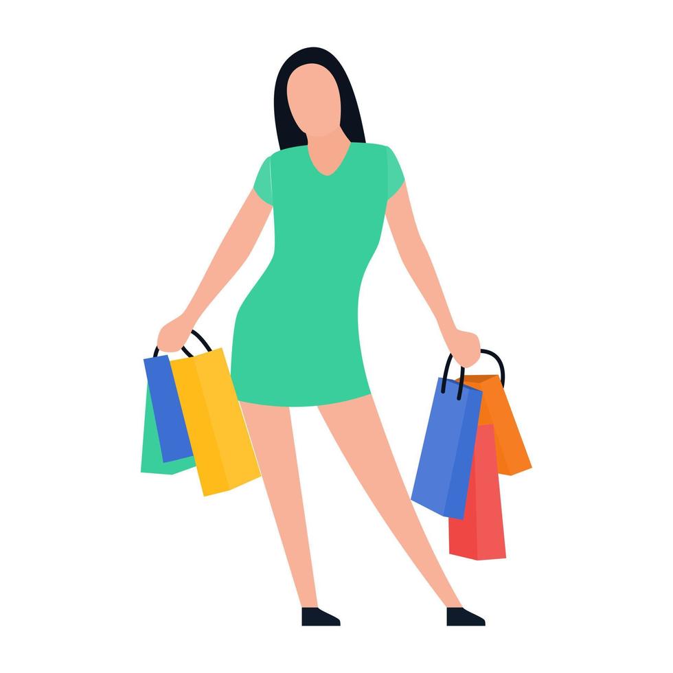Shopping Girl Concepts vector