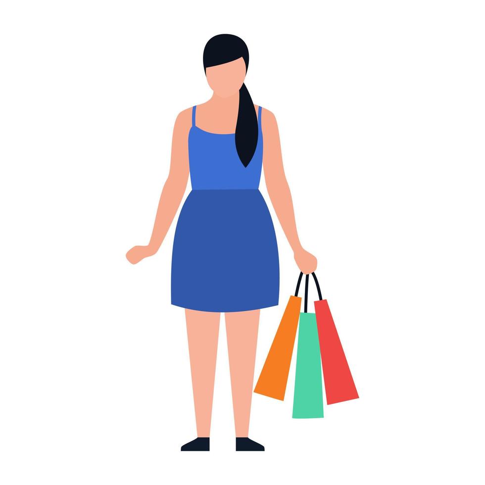 conceptos de chica de compras vector