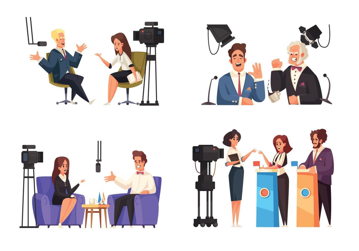 Political Talk Show 2x2 Compositions vector