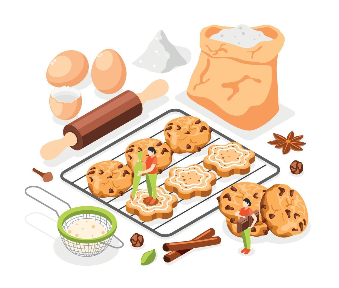 Sweet Bakery Isometric Composition vector