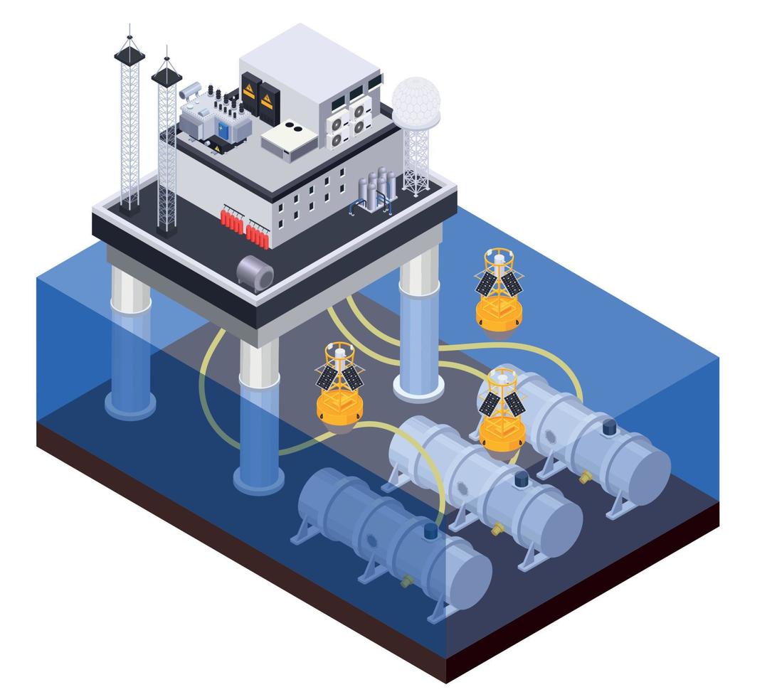 Data Center Isometric Composition vector