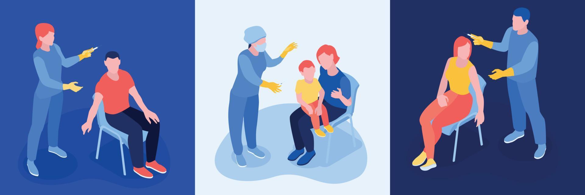 Vaccination Isometric Design Concept vector