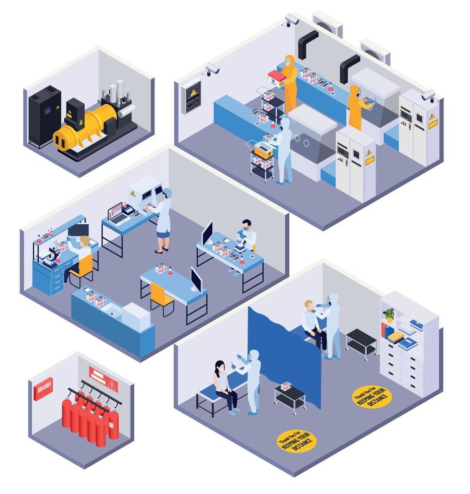 Laboratory Isometric Composition vector