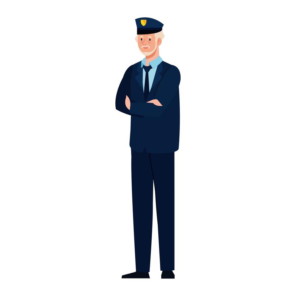 military officer veteran character vector