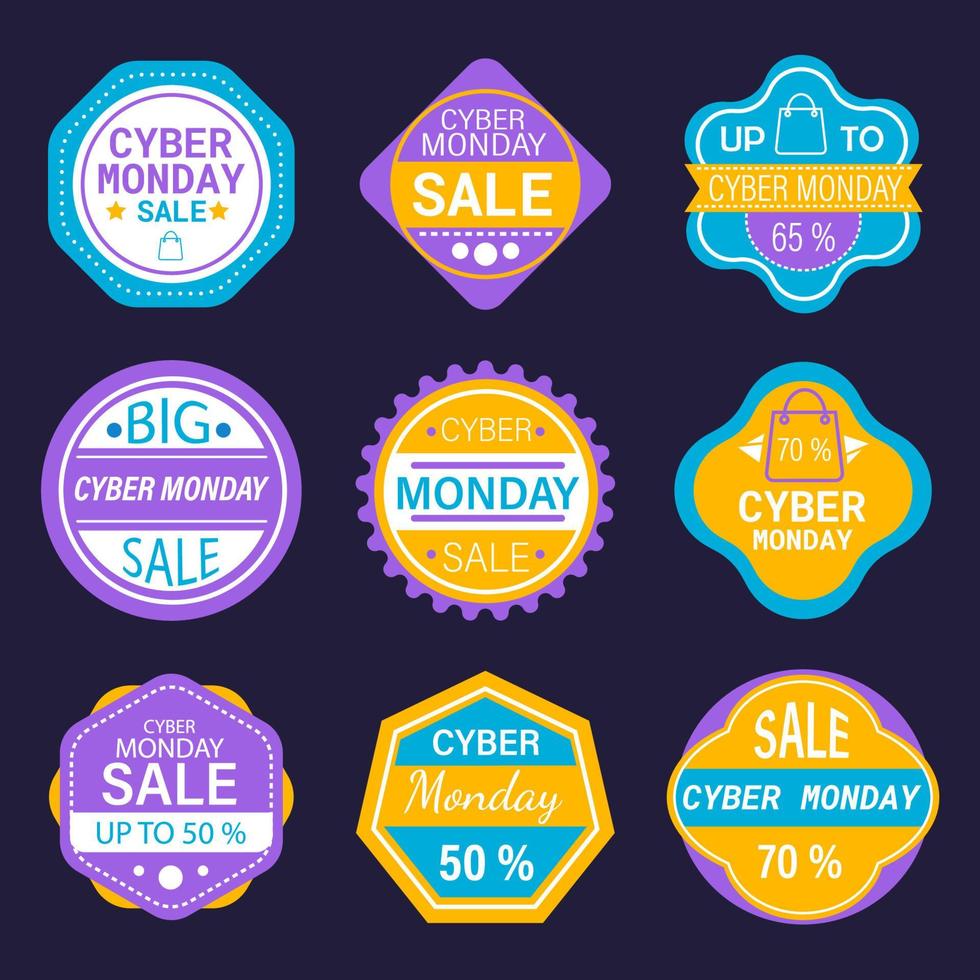 Monday Sticker Flat Design vector