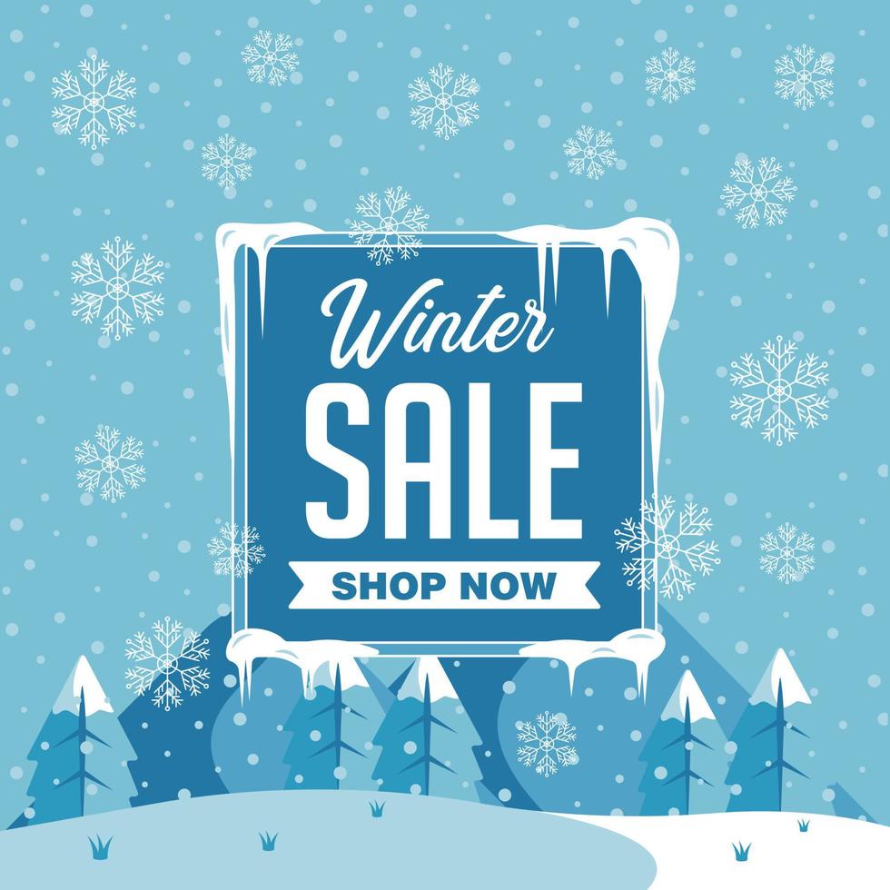 Winter Sale Shopping Discount Promotion vector