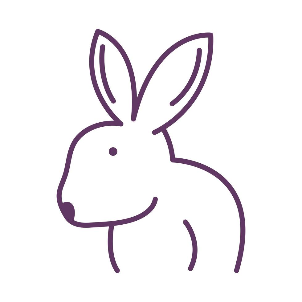 rabbit pet line style vector
