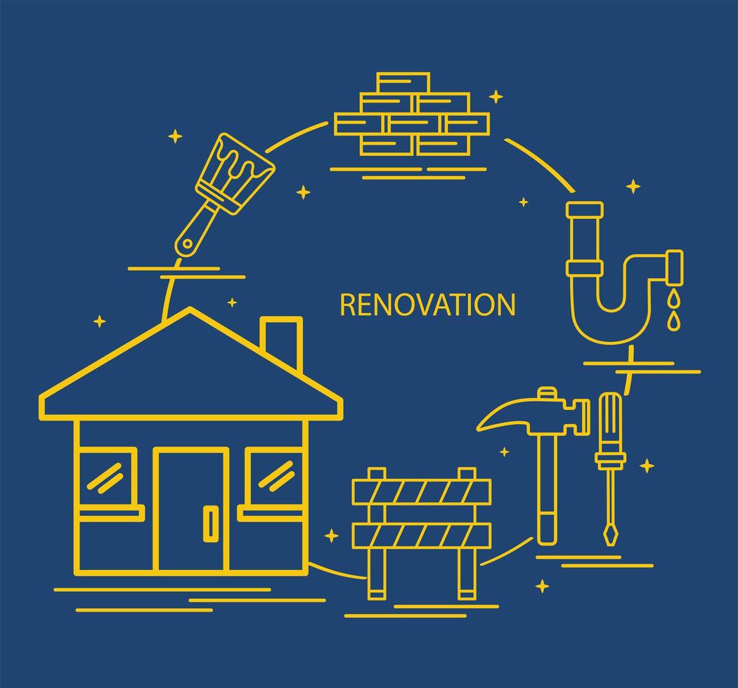 House with renovation symbol collection vector