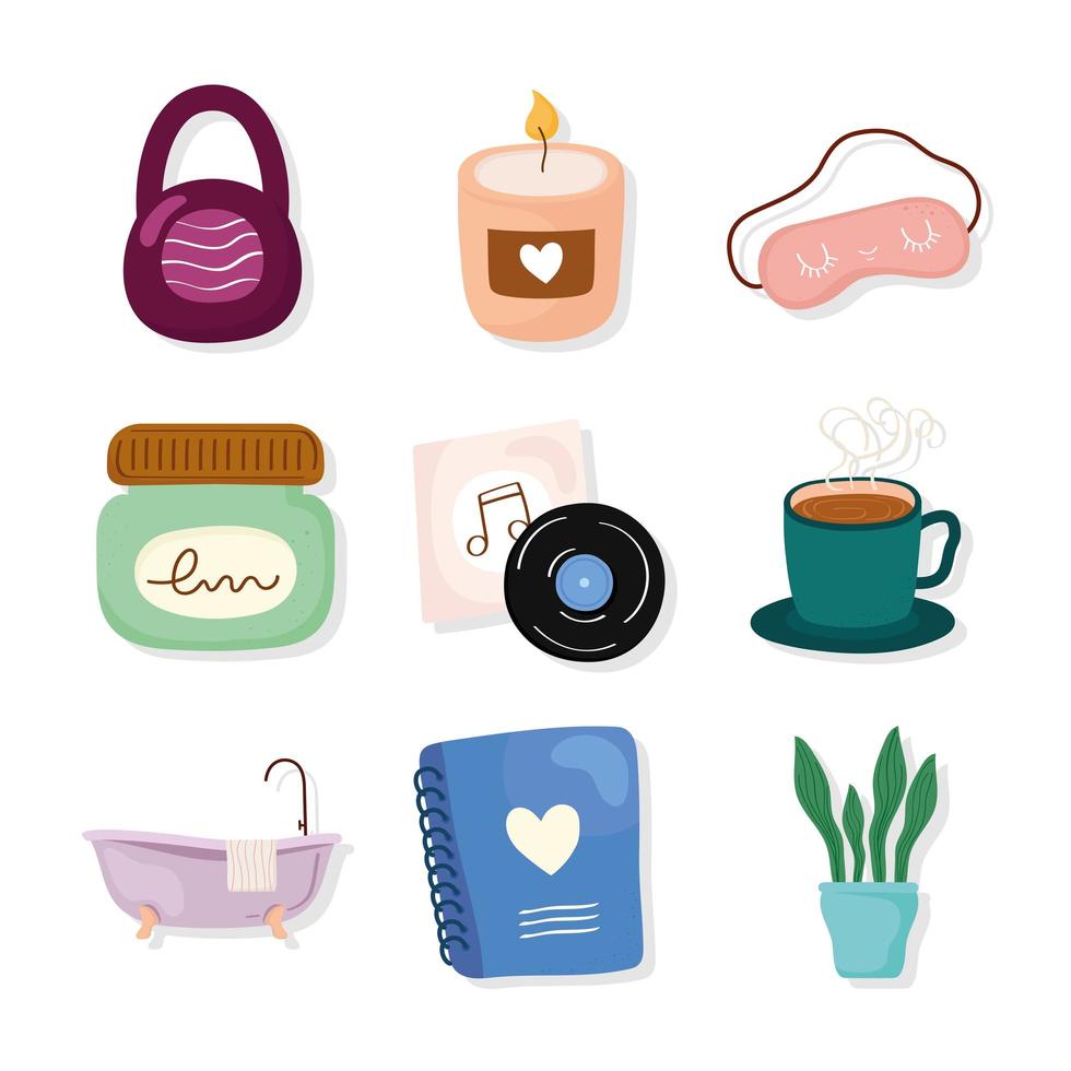 Self care icon collection vector