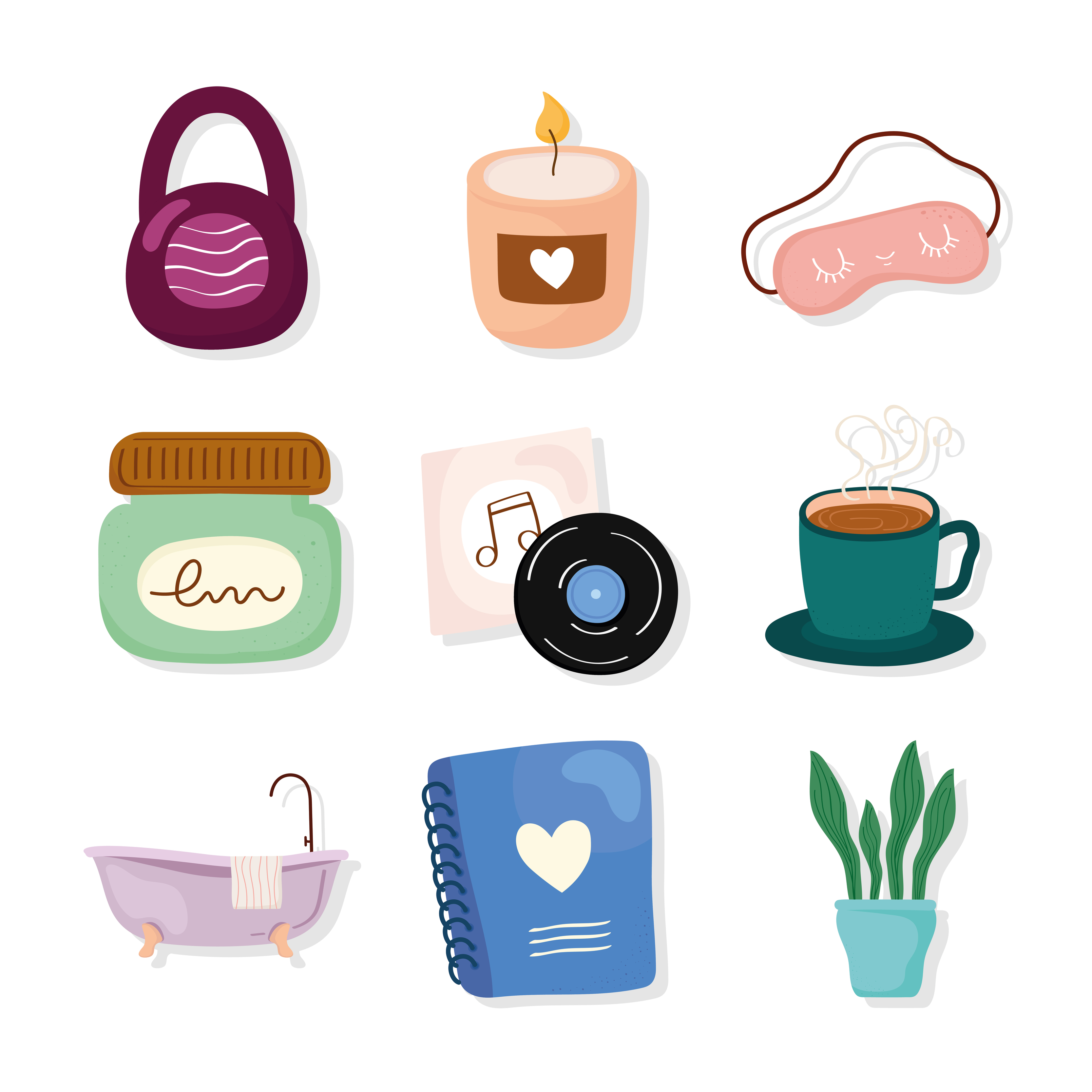 Self care icon collection 4211866 Vector Art at Vecteezy