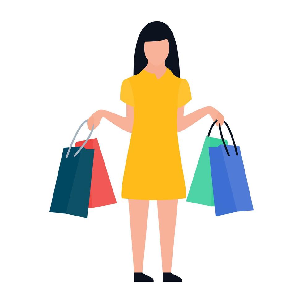 conceptos de chica de compras vector